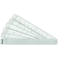  Fächermaßstab 5 Kunststoffstreifen 150mm Aluminiumetui