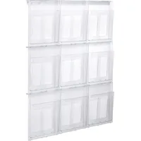 Helit Wandprospekthalter the placativ transparent DIN A4 9 Fächer