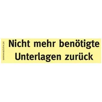 Bizstix Haftnotizen "Nicht mehr benötigte Unterlagen zurück" VE=5 Blöcke