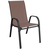 Mojawo Outdoorstuhl Gartenstuhl Stapelstuhl wetterfest Metall Textilen Braun