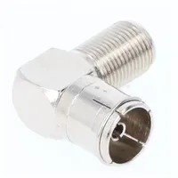 Goobay Winkeladapter: F-Buchse > Koax-Buchse 90° - Adapter-Stecker aus