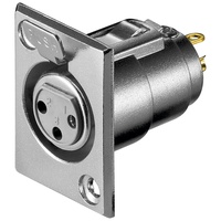 Goobay Mikrofon-Einbaubuchse, 3Pin, Einbau-Anschluss - Silber