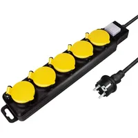 Logilink Outdoor Steckdosenleiste, 5-fach, 1.5m, schwarz/gelb (LPS255)