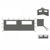 VidaXL Pavillon-Seitenwand mit Fenstern 6x2 m Anthrazit