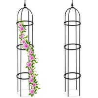 Relaxdays Rankhilfe Obelisk, 2er Set, 130cm hoch, Ranksäule für