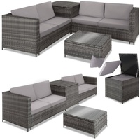 Tectake Siena Rattan Lounge grau/hellgrau