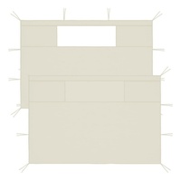 VidaXL Pavillon-Seitenwände mit Fenstern 2 Stk. Creme