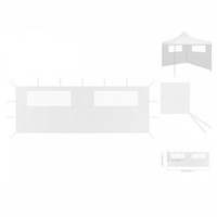 VidaXL Pavillon-Seitenwand mit Fenstern 6x2 m Weiß