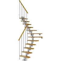 DOLLE Mittelholmtreppe Dublin Eiche Perlgrau GH bis 315 cm