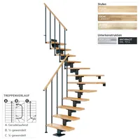 DOLLE Mittelholmtreppe Cork Ahorn Perlgrau GH b. 315 cm