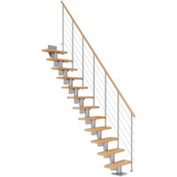 DOLLE Mittelholmtreppe Dublin Buche Perlgrau GH bis 292 cm