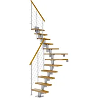 DOLLE Mittelholmtreppe Dublin Eiche Perlgrau GH bis 315 cm