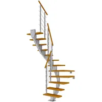 DOLLE Mittelholmtreppe Frankfurt Eiche Perlgrau GH bis 258 cm