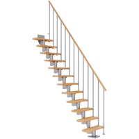 DOLLE Mittelholmtreppe Dublin Buche Perlgrau GH bis 337 cm
