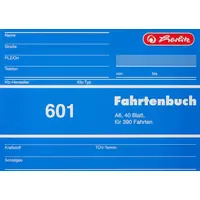 Herlitz Fahrtenbuch 601, für PKW, A6 quer, 40 Blatt,