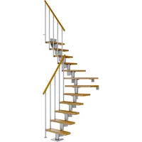DOLLE Mittelholmtreppe Dublin Eiche Perlgrau GH bis 337 cm