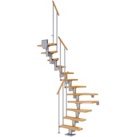 DOLLE Mittelholmtreppe Dublin Buche Perlgrau GH bis 270 cm