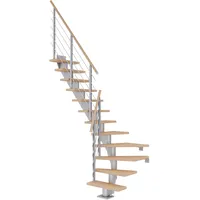 DOLLE Mittelholmtreppe Frankfurt Eiche Weiß Perlgrau GH b. 279cm