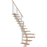 DOLLE Mittelholmtreppe Frankfurt Eiche Weiß GH b. 258cm 1/4
