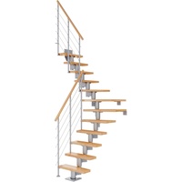 DOLLE Mittelholmtreppe Dublin Buche Perlgrau GH bis 337 cm