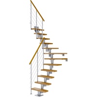 DOLLE Mittelholmtreppe Dublin Eiche Perlgrau GH bis 270 cm