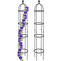 Relaxdays Rankhilfe Obelisk, 2er Set, 190 cm hoch, Ranksäule