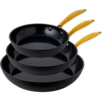 Hensslers Henssler Bratpfanne (Set, 3-tlg Aluminium schwarz Ø 20-28cm)