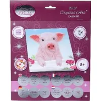 Craft Buddy Crystal Art Card Kit Schwein 18x18cm