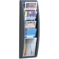 Paperflow Wandprospekthalter Kompakt anthrazit DIN A5 5 Fächer