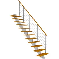 DOLLE Mittelholmtreppe Hamburg Eiche Perlgrau GH bis 279 cm