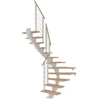 DOLLE Mittelholmtreppe Hamburg Eiche Weiß GH bis 322 cm