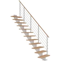 DOLLE Mittelholmtreppe Hamburg Eiche Weiß GH bis 279 cm