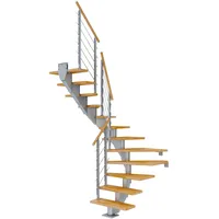 DOLLE Mittelholmtreppe Hamburg Buche Perlgrau GH bis 279 cm