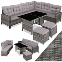 Tectake Barletta Rattan Lounge grau/hellgrau