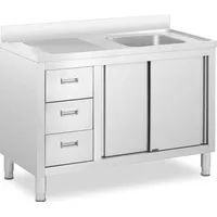 Royal Catering Spülenschrank - 1 Becken - - Edelstahl
