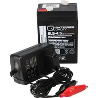 Q-Batteries Set - Bleiakku und Ladegerät - 6V 4,5Ah