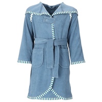 VOSSEN Kinderbademäntel, Blau, Textil, Uni, Gr.: 110/116