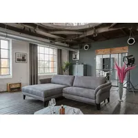 KAWOLA Sofa MALTA Ecksofa Stoff grau mit motorischer Relaxfunktion
