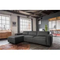 KAWOLA Ecksofa EXTRA Sofa Leder grau Recamiere
