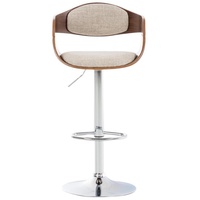 CLP 2er Set Barhocker Kingston Stoff walnuss/creme