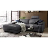 KAWOLA Sofa LOLA Ecksofa Stoff schwarz mit motorischer Relaxfunktion