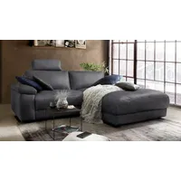 KAWOLA Sofa LOLA Ecksofa Stoff schwarz mit motorischer Relaxfunktion