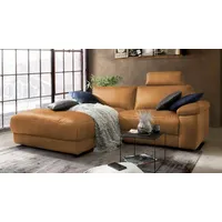 KAWOLA Sofa LOLA Ecksofa Stoff cognac mit motorischer Relaxfunktion