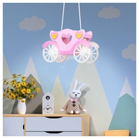 ETC Shop Mädchen Kinderzimmerlampe Kutschen Design, pink, H 75