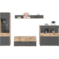 Höffner Mid.you Wohnwand , Grau , Kunststoff , 5