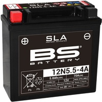 BS Battery 300841 12N5.5-4A AGM SLA Motorrad Batterie, Schwarz