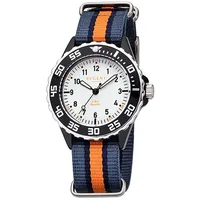 REGENT Kinder Jugend-Armbanduhr blau orange Analog F-1206 Textil-Armband D2URBA385