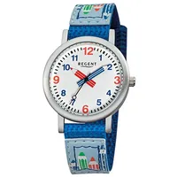 REGENT Kinder-Armbanduhr blau Analog F-731 Textil-Armband D2URF731 - Blau