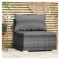 VidaXL Garten-Mittelsofa Loungesofa grau