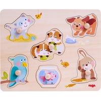 HABA 306541 - Greifpuzzle Haustiere, Holz-Puzzle, 6 Teile